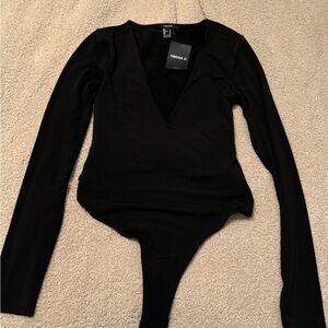 Forever 21 Black Long Sleeve Bodysuit